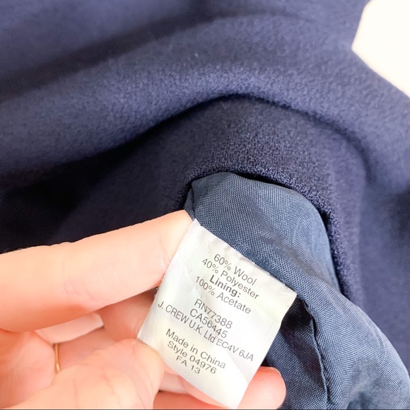 J. Crew Factory Navy Blue Embellished Jewel Wool Knit Short Sleeve Blouse 10 - Picture 6 of 9